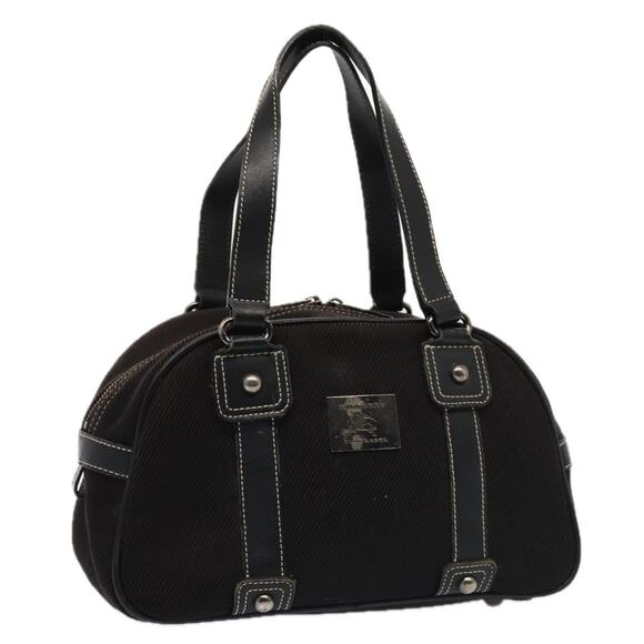 Burberry Black Label Hand Bag Canvas Black Silver - Picture 1 of 16